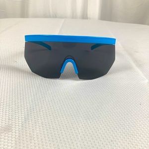 Blue Oversize Exaggerated 90s Retro Sporty Wrap style Sunglasses